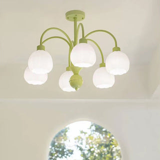 Arisha Suspension Multi Morandi, Métal/Verre, Blanc/Jaune, Couloir/Salon