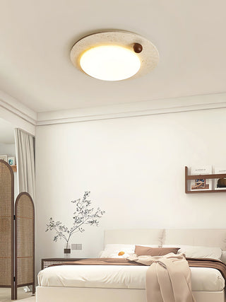 Orbia Lumière de Plafond Circulaire en Travertin