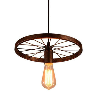 Silva Suspension Ronde Rétro, Métal, Noir/Rouille, Chambre à Coucher/Salon