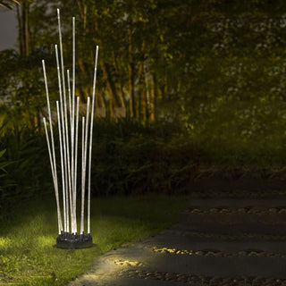 Ray Lampe Extérieur au sol Linéaire Simple, Métal, Blanc, Cour