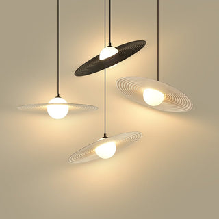 Lustra Suspension en Plaque LED PE Blanche et Noire