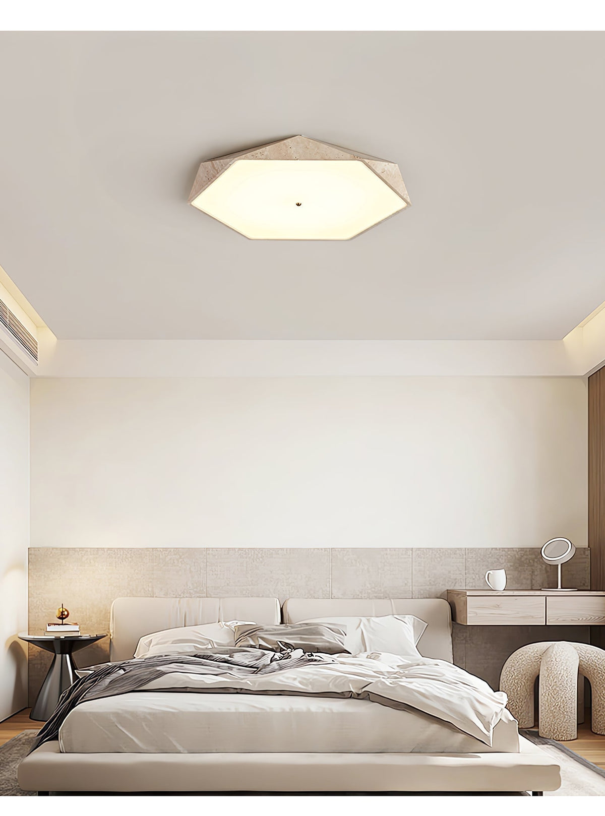 Hexagonal Lumière de Plafond Élégante en Travertin