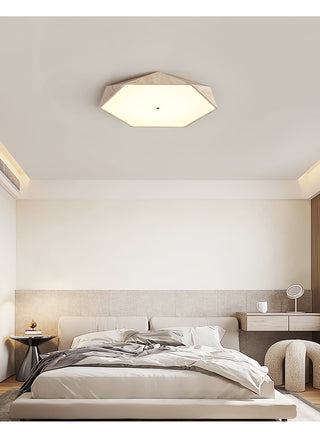 Hexagonal Lumière de Plafond Élégante en Travertin