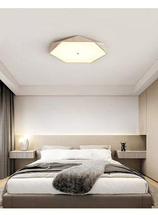 Hexagonal Lumière de Plafond Élégante en Travertin