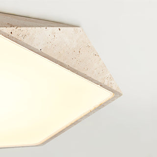 Hexagonal Lumière de Plafond Élégante en Travertin