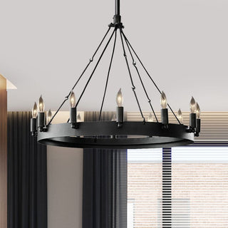 Silva Ronde Industrielle LED Suspension  Noir Métal Chambre à coucher