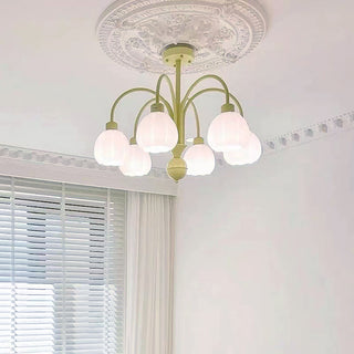 Arisha Suspension Multi Morandi, Métal/Verre, Blanc/Jaune, Couloir/Salon