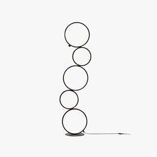 Arisha Lampadaire Sur Pied Rond Minimaliste, Blanc/Noir, Salon