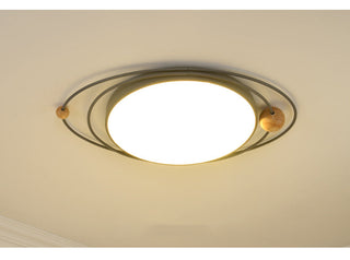 Arisha Plafonnier Rond Moderne, Metal/Bois, Blanc/Noir/Gris/Vert/Bleu, Salon