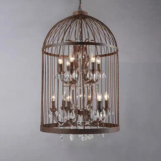 Arisha Industrielle LED Suspension Noir Métal Cristal Salon Salle à manger