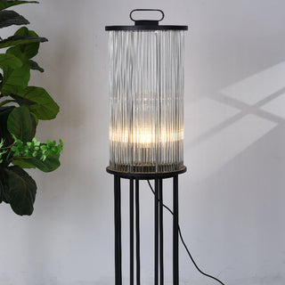 Ray Lampadaire Cylindre Simple, Métal/Verre, Gris, Jardin