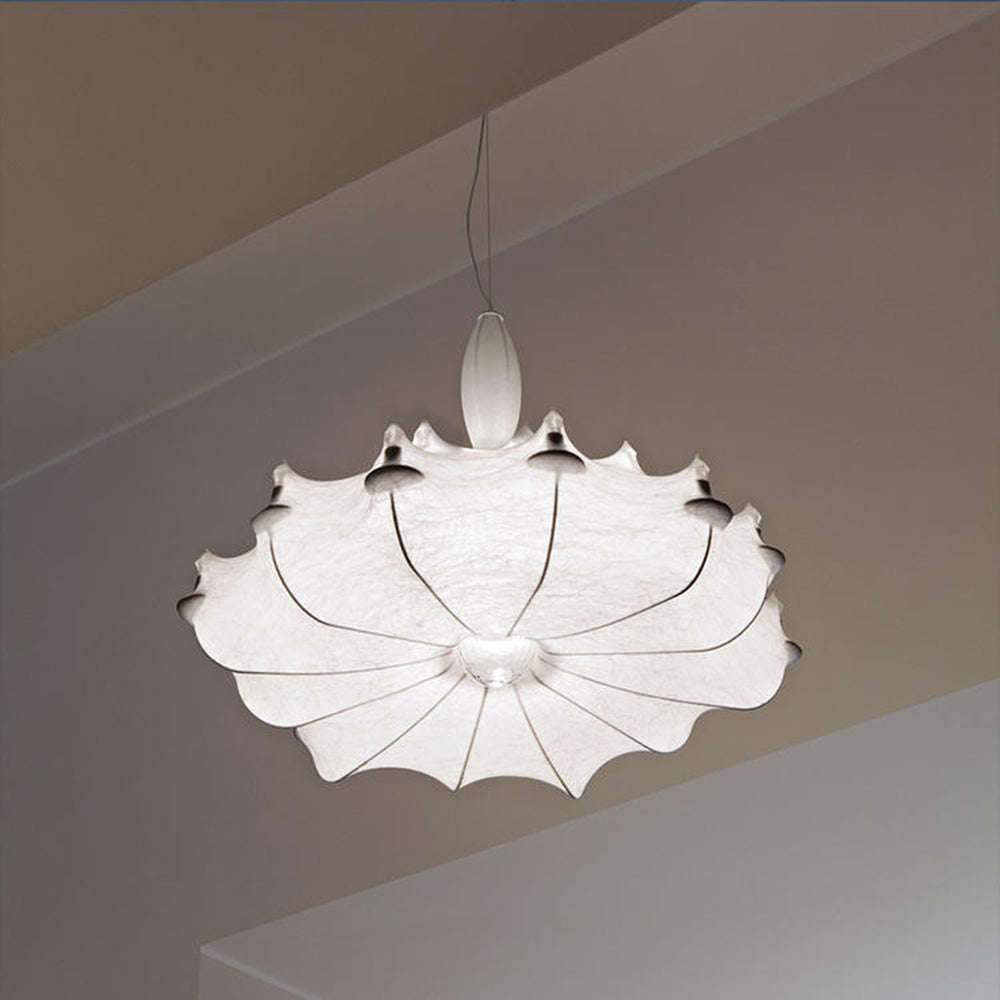 Ritta Suspension Vintage, Métal/Soie, Blanc, Salon/Salle à Manger