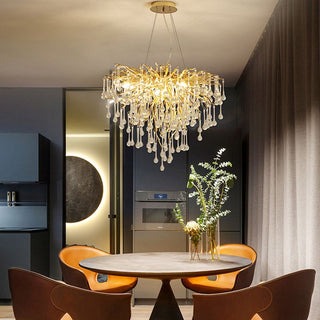 Arisha Lustre Fleur Luxueux, Metal/Cristal, Or, Salon