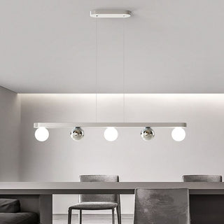 Valentina Suspension Linéaire Moderne Métal/Acrylique Blanc/Argent Chambre à Coucher