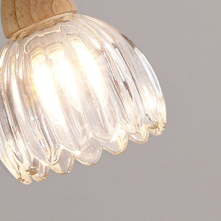 Arisha Applique Murale Fleur Moderne, Bois/Verre, Bois, Cuisine/Couloir