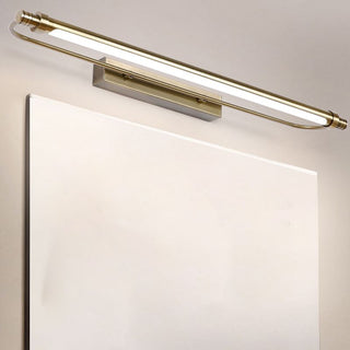 Arisha Applique Murale LED Minimaliste Linéaire, Métal/Acrylique, Or, Salle de Bain