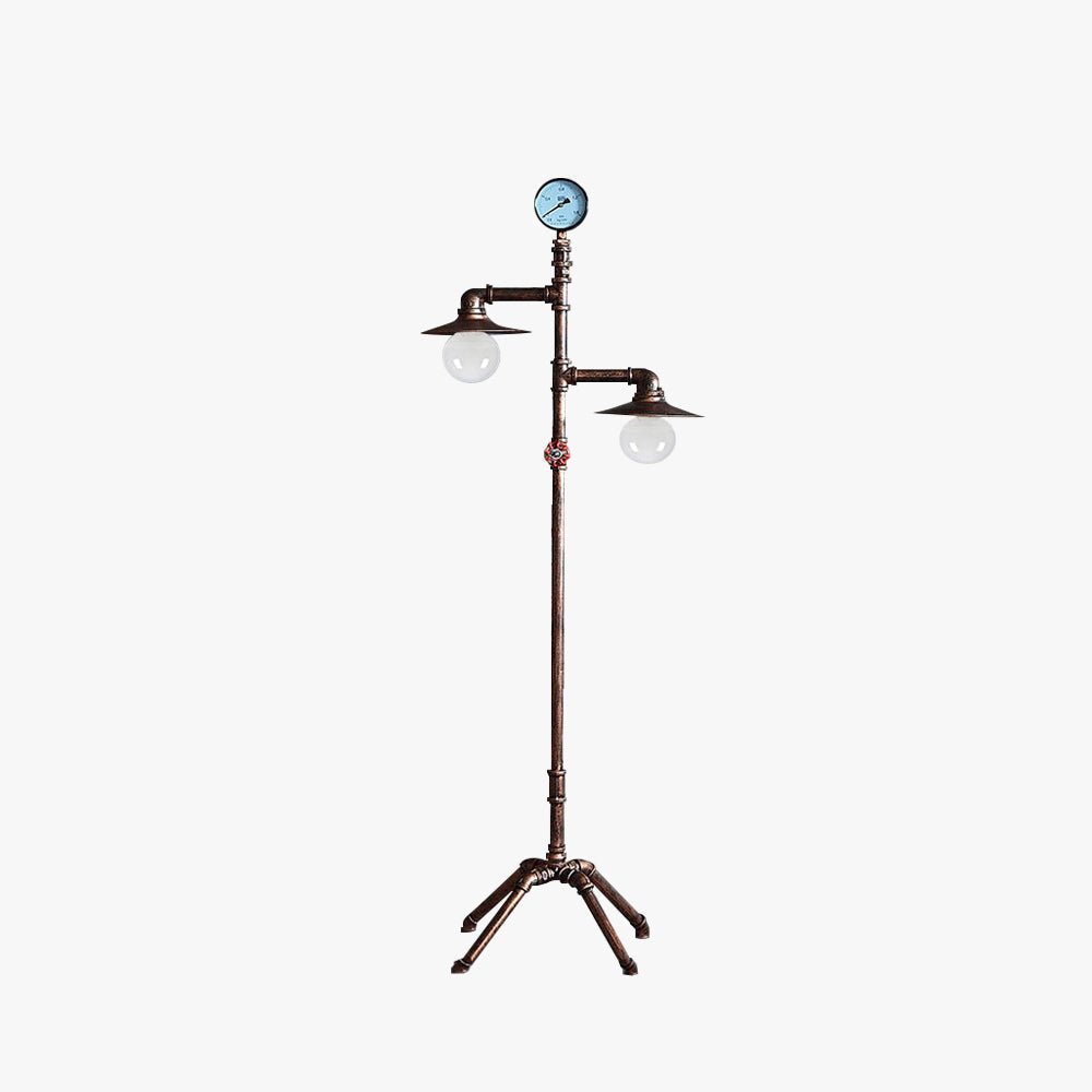 Silva Lampadaire Pipe Antique, Métal, Bronze, Salon