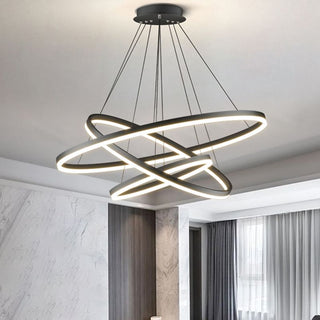 Arisha Suspension Anneau Moderne, Métal/Acrylique, Noir/Blanc, Salon