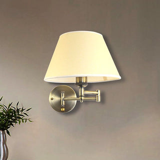 Arisha Applique Murale Réglable Vintage, Tissu, Blanc/Beige, Chambre