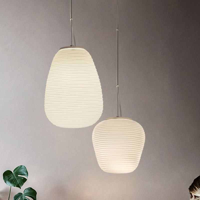 Ritta Design LED Suspension Blanc Verre Métal Chambre à coucher