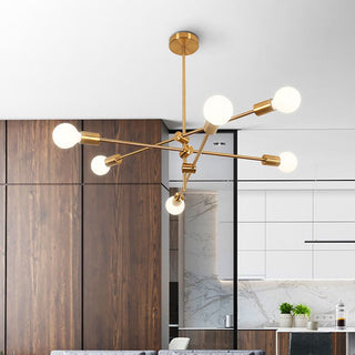 Valentina Moderne Lustre Noir/Doré Métal/Verre Salon Chambre à coucher