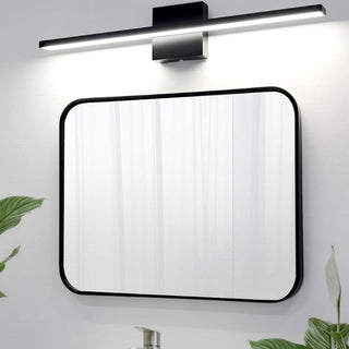 Ray Applique Murale LED Linéaire/Rectangulaire, Métal/Acrylique, Noir/Argent, Salle de Bain