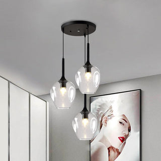 Valentina LED Suspension Bleu Gris Verre Salle à Manger Chambre à coucher