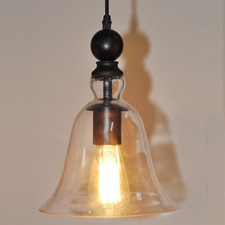 Arisha Industrielle Vintage LED Suspension Clair Métal/Verre Salle à manger