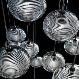 Valentina Suspension Globe Moderne, Verre/Métal, Noir/Or, Chambre