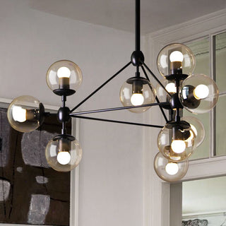 Valentina Lustre Industriel, Metal/Verre, Noir, Chambre