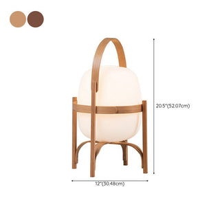 Muto Lampadaire Lanterne Moderne, Bois/Verre, Blanc/Bois, Salon