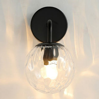 Valentina Applique Murale Boule Scandinave, Métal/Verre, Noir/Or, Salle à Manger