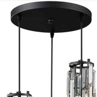 Kristy Suspension Cylindre/Multi Cristal, Métal/Cristal, Doré/Noir, Salon
