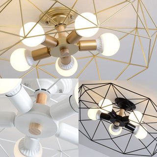Arisha Moderne LED Plafonnier Doré/Blanc Métal Salon Chambre à coucher