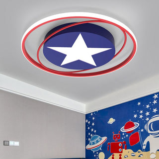 Epoch Moderne Ronde LED Plafonnier Bleu/Blanc Métal Salon Chambre à coucher