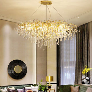 Arisha Lustre Fleur Luxueux, Metal/Cristal, Or, Salon
