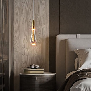 Kristy Design LED Applique Murale Goutte d’Eau Moderne Cristal Noir/Or Chambre à Coucher