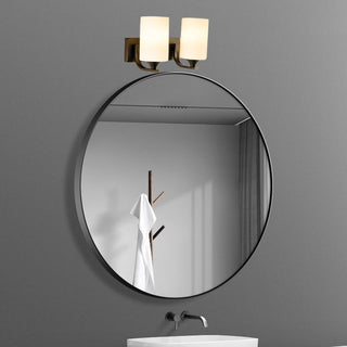 Tiffany Applique Murale Miroir Cylindrique Moderne, Verre/Métal, Noir/Chromé, Salon