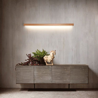 Vominex Applique Murale Miroir Linéaire Minimaliste Bois Salon-Luire
