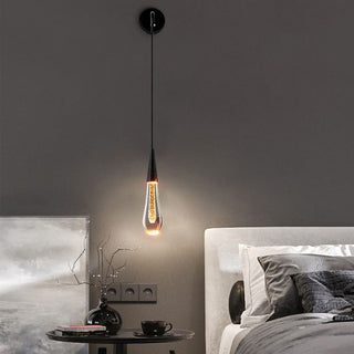 Kristy Design LED Applique Murale Goutte d’Eau Moderne Cristal Noir/Or Chambre à Coucher