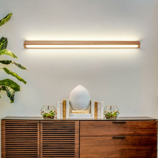Vominex Applique Murale Miroir Linéaire Minimaliste Bois Salon-Luire