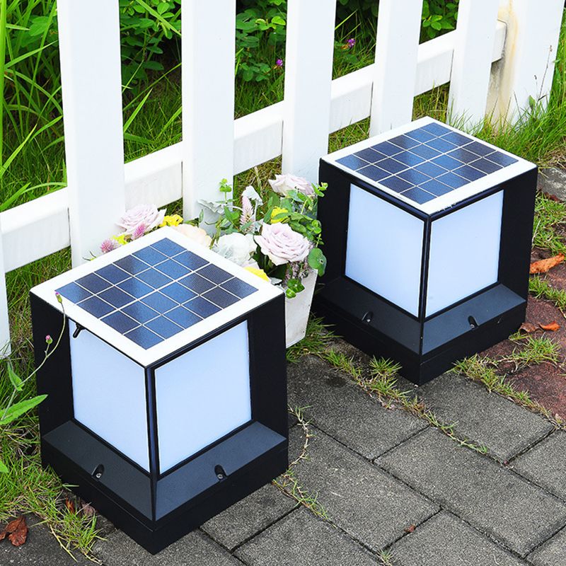 Ray Lampe Solaire de Poteau, Rectangle Simple, L 12/15/20/27/32CM