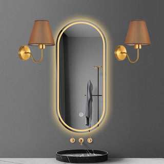 Tiffany Applique Murale Géométrique Nordique, Métal/Tissu, Noir/Blanc/Café/Lin, Chambre