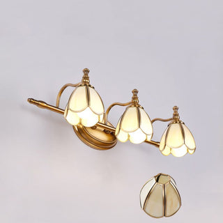 Ray Applique Murale Fleur Vintage, Métal/Verre, Jaune/Blanc