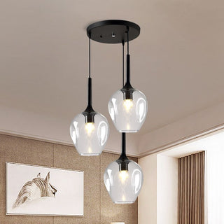 Valentina LED Suspension Bleu Gris Verre Salle à Manger Chambre à coucher