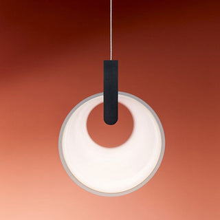 Ray Suspension Cylindre Minimaliste, Métal/Acrylique, Blanc/Noir, Salon