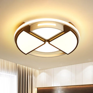 Arisha Ronde Moderne LED Plafonnier Blanc Noir Métal Acrylique Salon