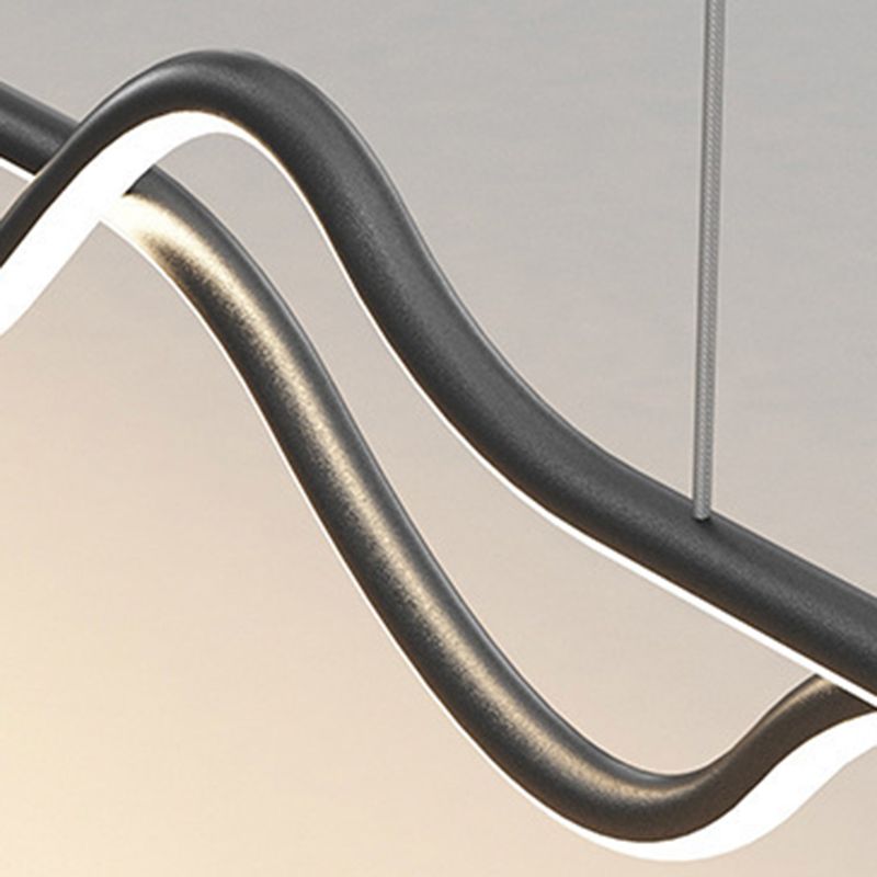 Arisha Suspension Linéaire Minimaliste, Noir/Blanc/Gris, Salon
