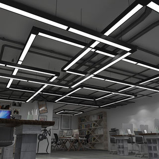 Vorel Moderne Suspension Rectangulaire Noire-Luire