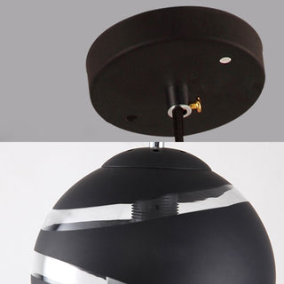 Valentina LED Suspension Noir/Blanc Metal Verre Salon Chambre à coucher